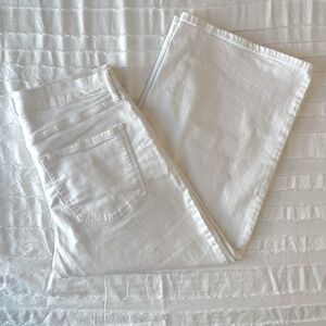 Banana Republic Wide Leg Crop White Denim Jeans